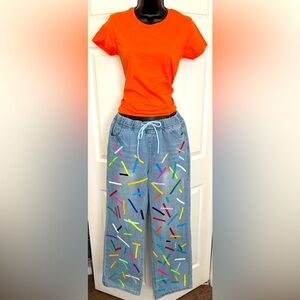 #SOLD# Newly created by K&G Novelties Women jeans size L fit like a medium